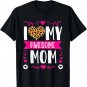 I Love My Awesome Mom Funny Mother's Day Leopard heart plaid T-Shirt