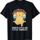 I'm Mostly Peace Love and Light Cat Yoga T-Shirt