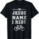 In Jesus' Name I Ride, Christian Biking Graphic T-Shirt In Jesus' Name I Ride, Christian Biking Graphic T-Shirt