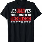 Jesus Saves USA One Nation Under God - Christian Patriotic T-Shirt