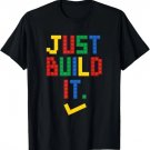Just Build It Master Builder Building Block Boys Girls T-Shirt