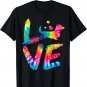 Long Haired Dachshund Tie Dye Love Dog Mom Dad T-Shirt