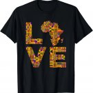 Love Africa Map Kente Print for African American Pride T-Shirt Love Africa Map Kente Print for African American Pride T-Shirt