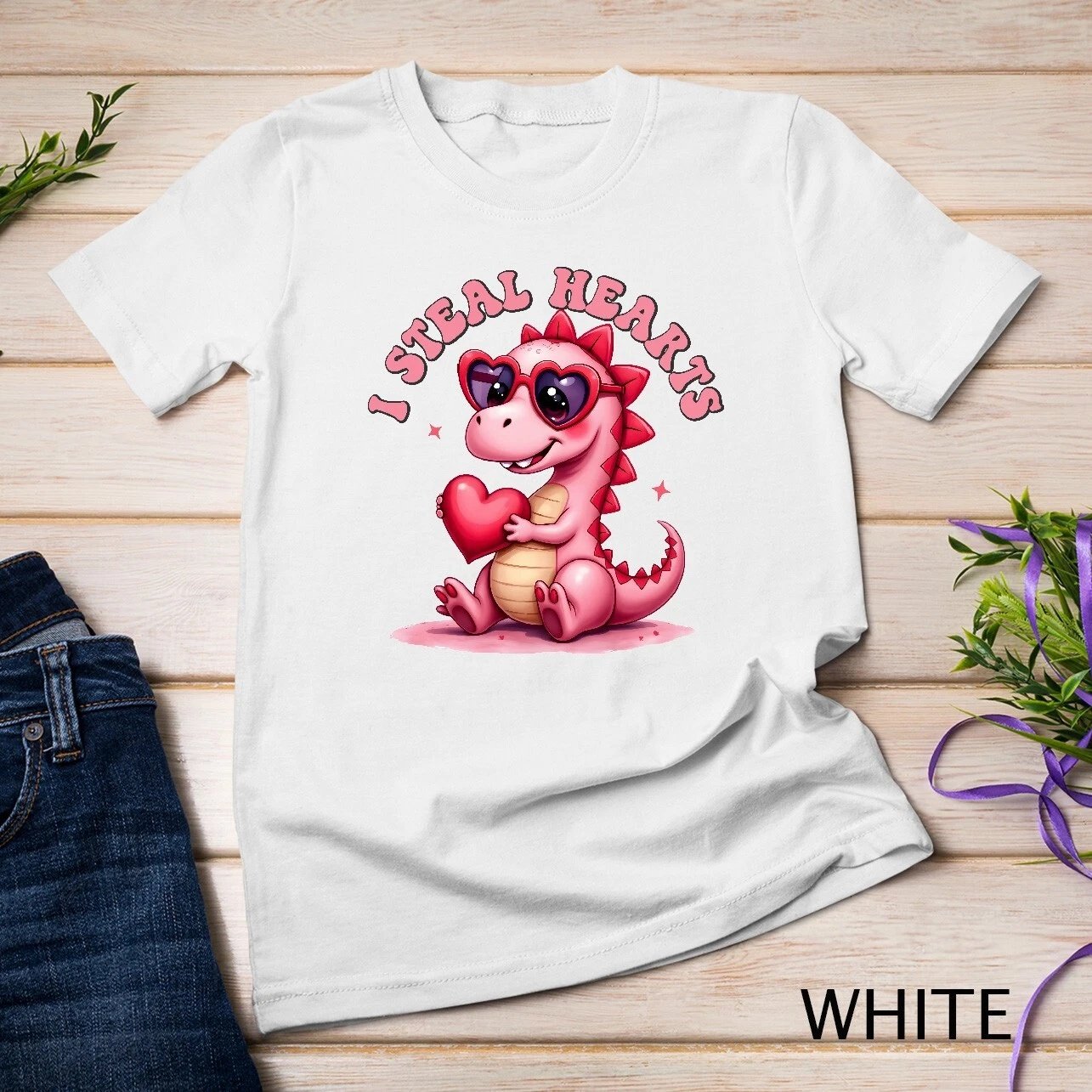 Love at First Sight A Dinosaur's Valentine Funny T-Shirt Unisex T-shirt