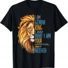 Mens Gemini King Zodiac Astrology Birthday Lion Slogan Saying T-Shirt