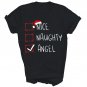 Nice Naughty Angel Christmas List Xmas Santa Unisex Shirt Gift