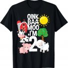 Oink Baa Moo I'm 2 Farm Theme Birthday Gift 2 Yrs Old Shirt Gift Unisex T-Shirt