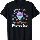 Peace Love and Shaved Ice Retro Groovy Summer Vacation Cute T-Shirt