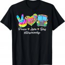 Peace Love Bus Tie Dye Leopard Bus Driver Life Gifts T-Shirt
