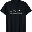 Peace Love Dog Dock Diving Dog Jumping Swimming T-Shirt