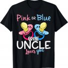 Pink Or Blue Great Uncle Loves You Gender Reveal Christmas T-Shirt