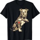 Pitbull I Love Dad Pit Bull Terrier Pettie Dog Owner Father T-Shirt