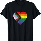 Progress Pride Flag Rainbow Heart Vintage Retro Love LGBT T-Shirt Progress Pride Flag Rainbow Heart Vintage Retro Love LGBT T-Shirt