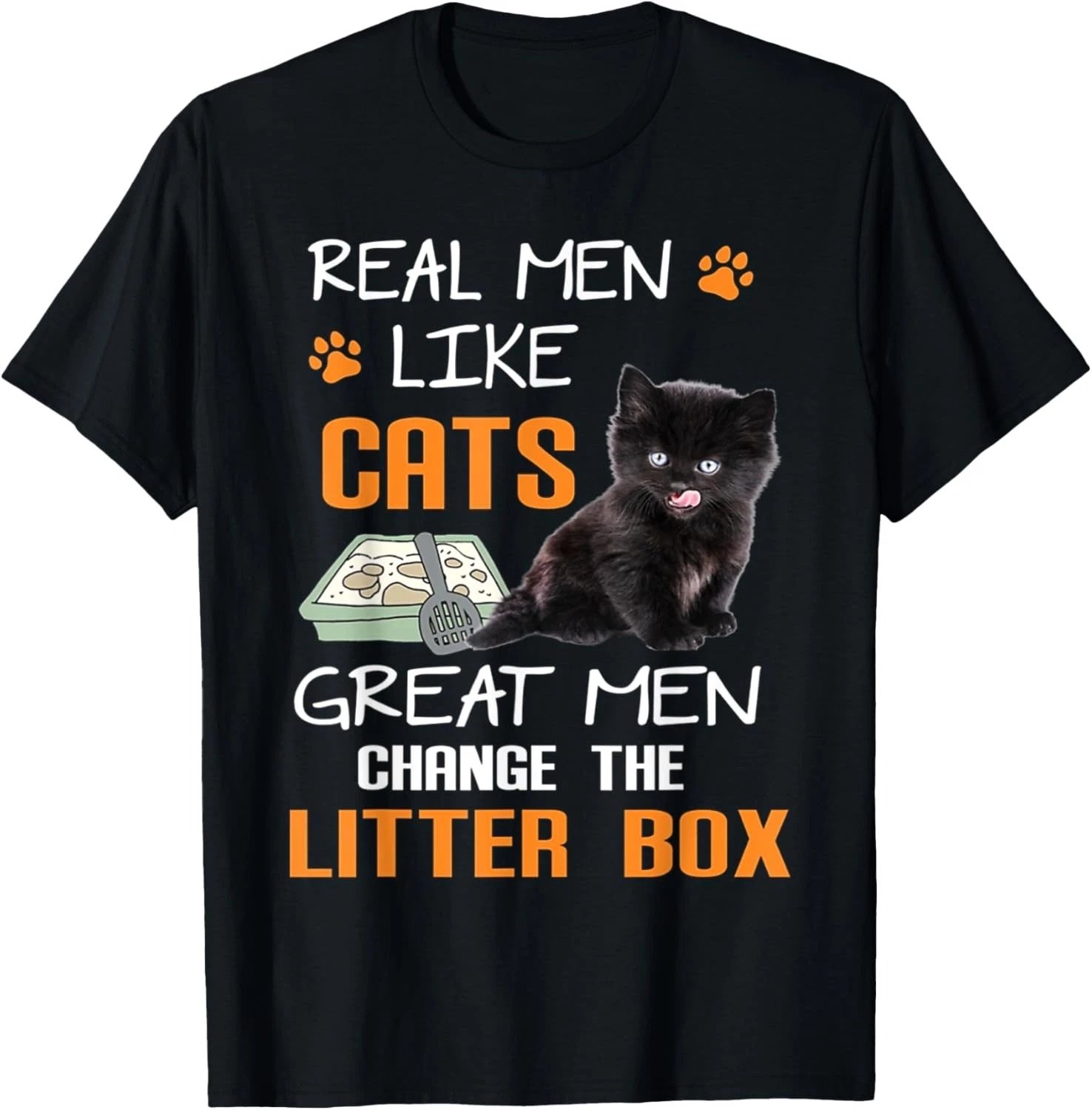 Real men like cats great men change the litter box t-shirt