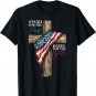 Stand for the Flag Kneel for the Cross T-Shirt Patriotic Christian Faith Tee