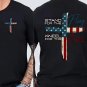 Stand for the Flag Kneel for the Cross T-Shirt Patriotic Christian Faith Tee