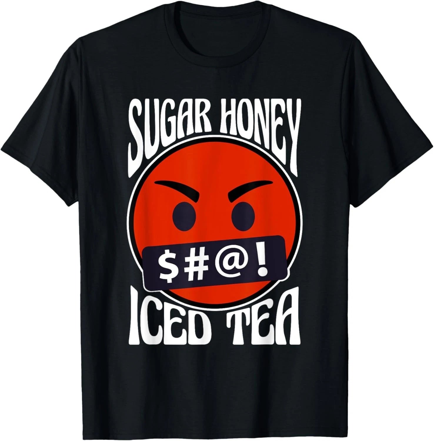 Sugar Honey Iced Tea - Angry Face - Adult Humor Graphic Dark T-Shirt