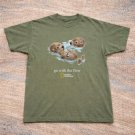 Gildan Men's Green and Khaki T-shirt-6