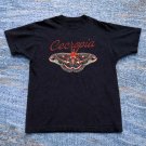 Gildan Women's Black and Navy T-shirt