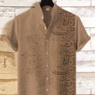 Men's Calligraphy Art Pattern Print Casual Shirt