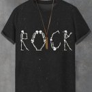 Men's Skeleton Bones Rock Graphic Print T-Shirt