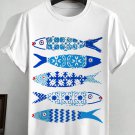 Men's Funny Tile Patterns Fish Kisses Graphic Print T-Shirt