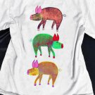 Men's Farm Cartoon Pig Graphic Print Casual T-Shirt