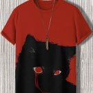 Men's Bloody Black Cat Art Print Casual T-Shirt