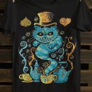 Men's Spooky Cat Illustration Print Casual T-Shirt