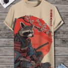 Men's Red Panda Japanese Samurai Art Print T-Shirt