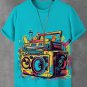 Men's Retro Nostalgia Fluid Phonograph Music Print T-Shirt