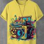 Men's Retro Nostalgia Fluid Phonograph Music Print T-Shirt