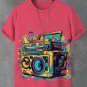 Men's Retro Nostalgia Fluid Phonograph Music Print T-Shirt