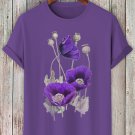 Men's Purple Flower Alzheimer's Awareness Support Print Casual T-Shirt