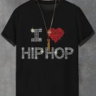 Men's I Love Hip Hop Graphic Print Casual T-Shirt