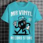 Men's Mr Vinyl Record Store Print Cotton Casual T-Shirt