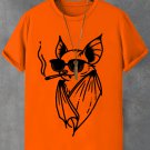 Men's Smoking Bat Fun Art Print Cotton Casual T-Shirt