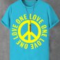 Men's One Love Peace Graphic Print Cotton Casual T-Shirt