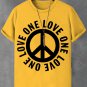 Men's One Love Peace Graphic Print Cotton Casual T-Shirt