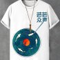 Men's Vinyl Record Player Art Print Cotton Casual T-Shirt