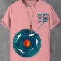 Men's Vinyl Record Player Art Print Cotton Casual T-Shirt
