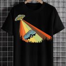 Men's Bus Taken Away By UFO Graphic Print Cotton Casual T-Shirt