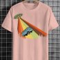 Men's Bus Taken Away By UFO Graphic Print Cotton Casual T-Shirt