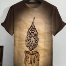 Men's African Calligraphy Candle Art Print Casual T-Shirt