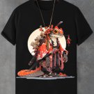 Men's Japanese Frog Warrior Art Print Cotton Casual T-Shirt