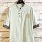 Men's Retro Paisley Pattern Cotton And Linen Short Sleeve Shirt