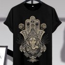 Men's Hamsa Mandala Ganesha Spiritual Art Print Casual T-Shirt