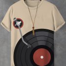Men's Retro Playing Records Art Print T-Shirt