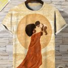 Men's African Mother Lifting Up Child Peace Art Print Casual T-Shirt