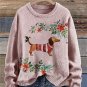 Women's Christmas Floral Dachshund Print Sweatshirt ?